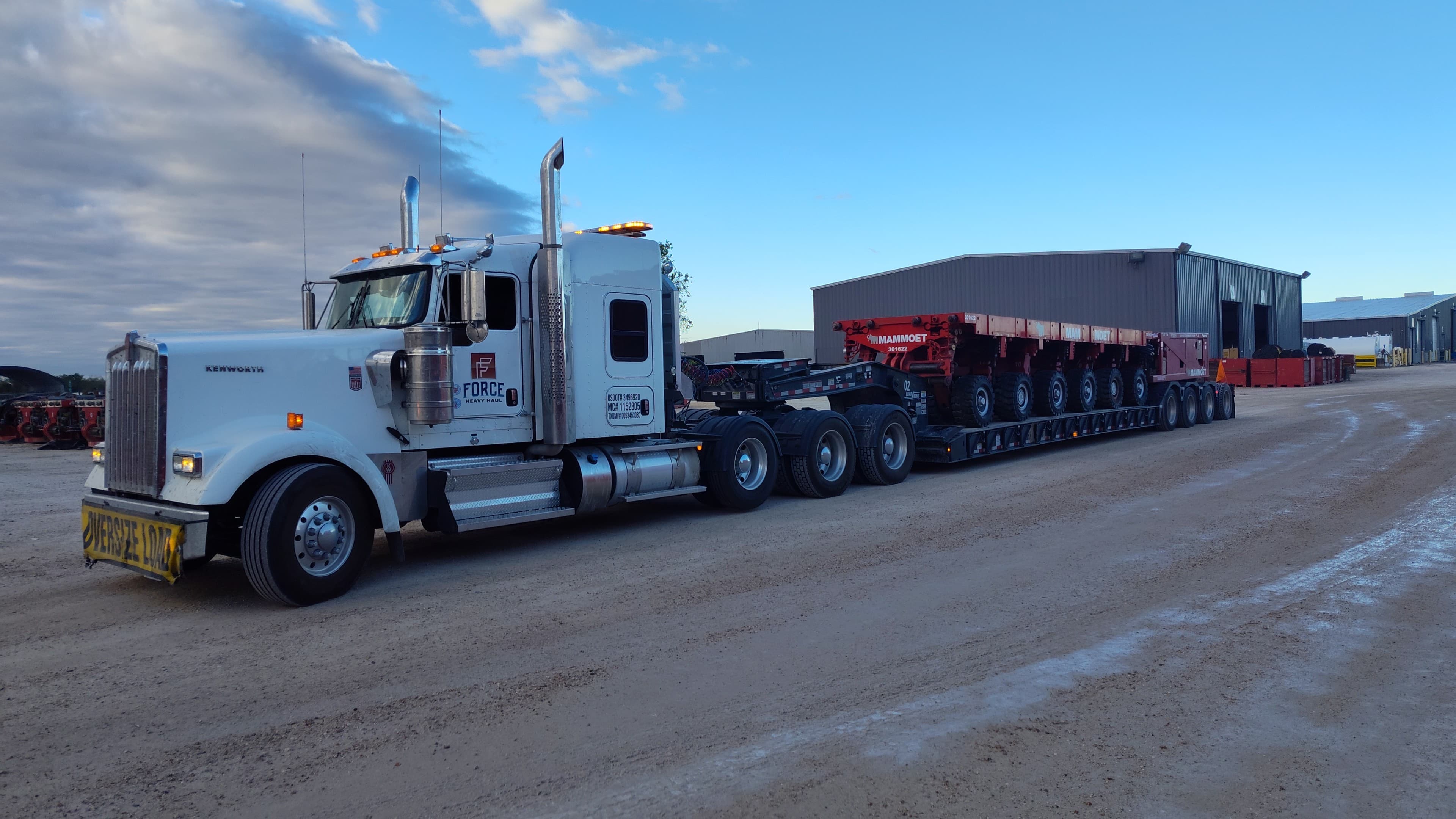 Force truck fleet at dusk